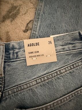 Agolde Dame High-Rise Wide Leg Jeans - Light Wash Blue